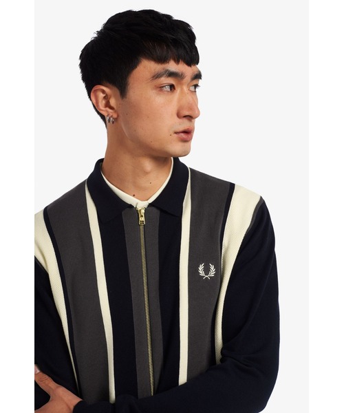 Striped Zip-Through Cardigan