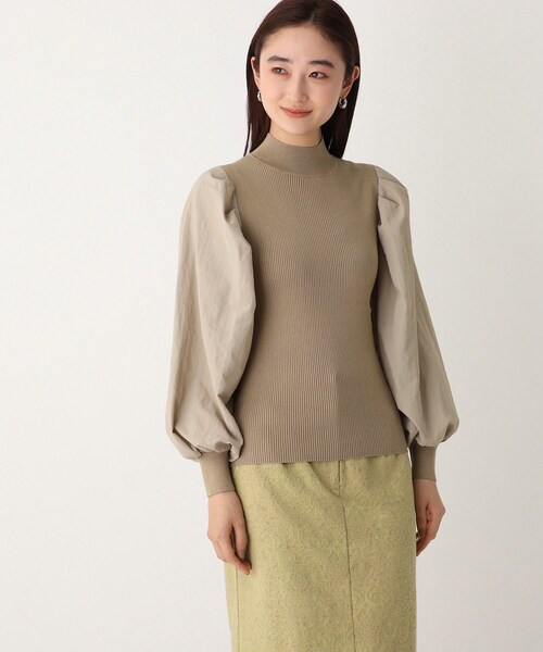 OPAQUE.CLIP（オペークドットクリップ）の「◆フハク切替 ボリュームスリーブニット【WEB限定サイズ】（ニット/セーター・レディース・ベージュ/ホワイト系/ブラック・40/38/42）」の15枚目の写真