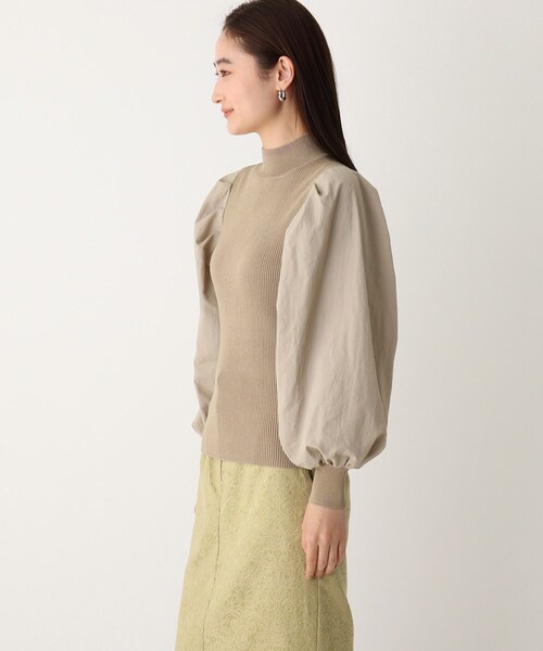 OPAQUE.CLIP（オペークドットクリップ）の「◆フハク切替 ボリュームスリーブニット【WEB限定サイズ】（ニット/セーター・レディース・ベージュ/ホワイト系/ブラック・40/38/42）」の16枚目の写真