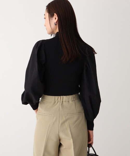 OPAQUE.CLIP（オペークドットクリップ）の「◆フハク切替 ボリュームスリーブニット【WEB限定サイズ】（ニット/セーター・レディース・ベージュ/ホワイト系/ブラック・40/38/42）」の8枚目の写真