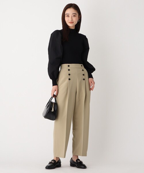 OPAQUE.CLIP（オペークドットクリップ）の「◆フハク切替 ボリュームスリーブニット【WEB限定サイズ】（ニット/セーター・レディース・ベージュ/ホワイト系/ブラック・40/38/42）」の12枚目の写真