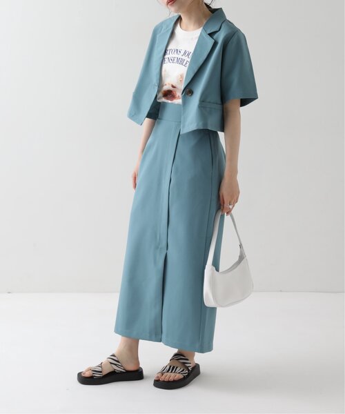 RAY CASSIN（レイカズン）の「スリットナロースカート（スカート・レディース・ブラック/キナリ/ブルー・FREE）」の9枚目の写真