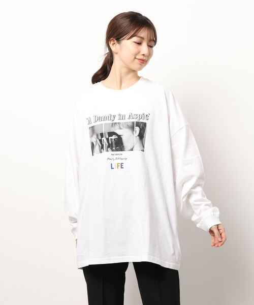 N.（N. Natural Beauty Basic）（エヌエヌナチュラルビューティーベーシック）の「【ＧＯＯＤ　ＲＯＣＫ　ＳＰＥＥＤ】ＬＩＦＥ　ロンＴ（Tシャツ/カットソー・レディース・ホワイト・MEDIUM）」の4枚目の写真