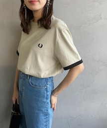 [FRED PERRY/フレッドペリー] ワンポイント刺繍 リンガーTシャツ
