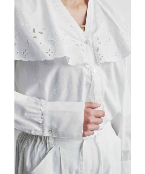 MEDE19F(メデジュウキュウ)の「MEDE19F カットワークブラウス(シャツ/ブラウス・レディース・ホワイト/ブラック・MEDIUM/LARGE/X-LARGE/XX-LARGE)」の3枚目の写真