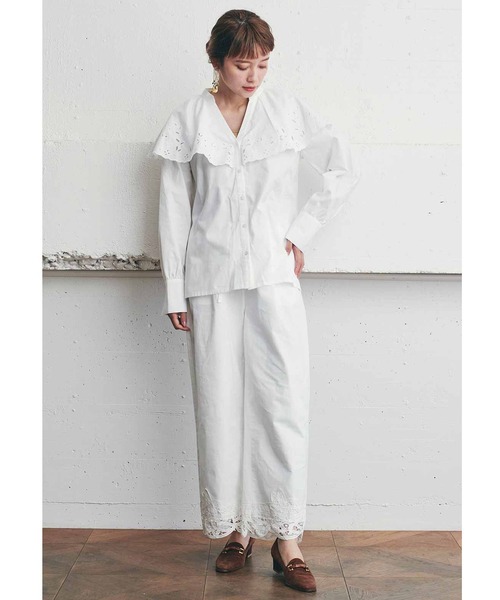 MEDE19F(メデジュウキュウ)の「MEDE19F カットワークブラウス(シャツ/ブラウス・レディース・ホワイト/ブラック・MEDIUM/LARGE/X-LARGE/XX-LARGE)」の13枚目の写真