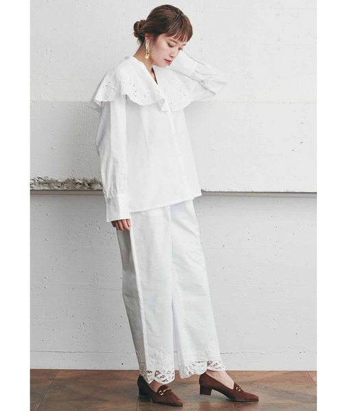 MEDE19F(メデジュウキュウ)の「MEDE19F カットワークブラウス(シャツ/ブラウス・レディース・ホワイト/ブラック・MEDIUM/LARGE/X-LARGE/XX-LARGE)」の5枚目の写真