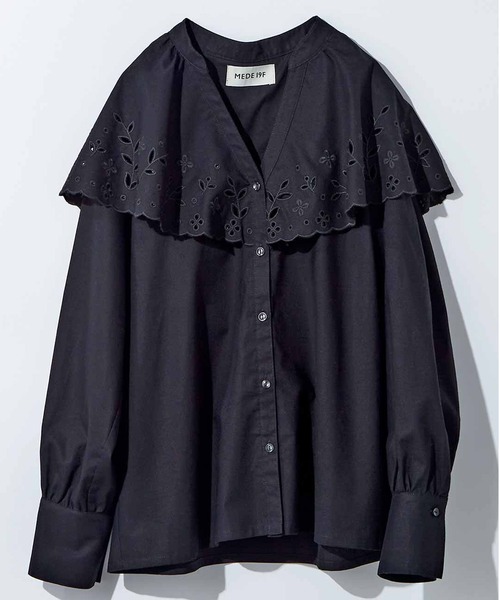 MEDE19F(メデジュウキュウ)の「MEDE19F カットワークブラウス(シャツ/ブラウス・レディース・ホワイト/ブラック・MEDIUM/LARGE/X-LARGE/XX-LARGE)」の10枚目の写真