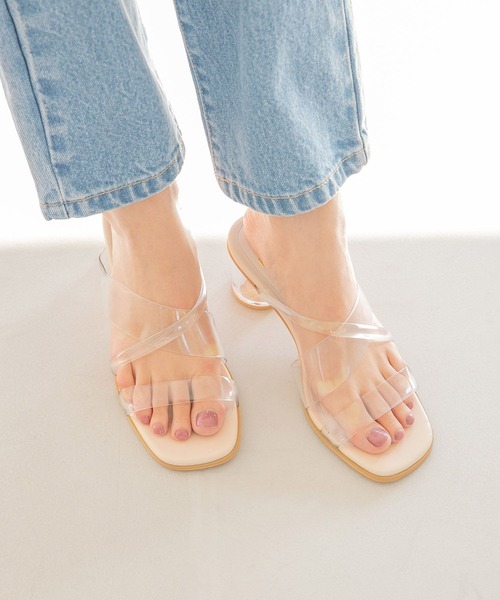 Heather（ヘザー）の「クリアヒールサンダル2  270627（サンダル・レディース・シルバー/アイボリー・S/M/L）」の2枚目の写真