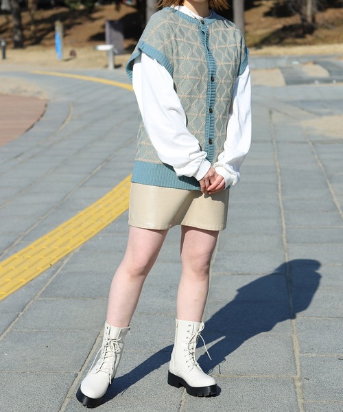 PairPair(ペアペア)の「ジャガードニットベスト(ユニセックス)(ベスト・レディース・ブラック/オレンジ/ブルー・MEDIUM/LARGE)」の14枚目の写真