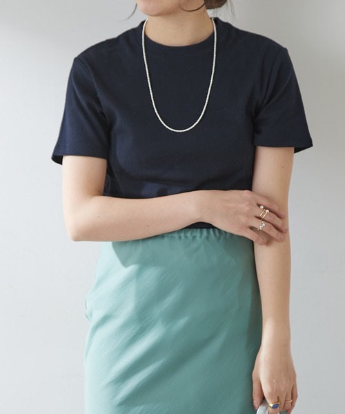 SHENERY(シーナリー)の「シンプルTEE(Tシャツ/カットソー・レディース・オフホワイト/ネイビー/イエロー・2/1)」の14枚目の写真