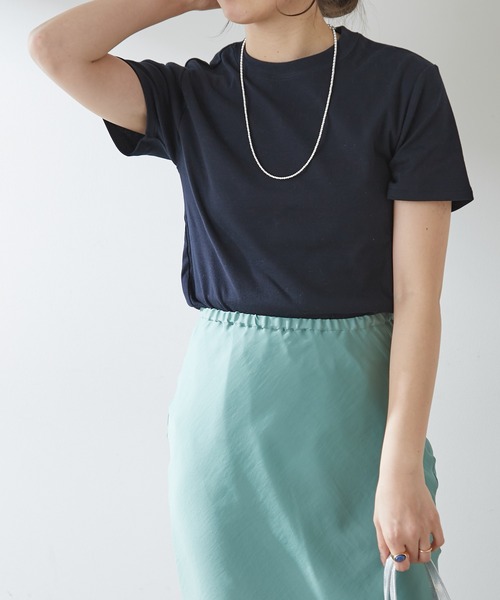 SHENERY(シーナリー)の「シンプルTEE(Tシャツ/カットソー・レディース・オフホワイト/ネイビー/イエロー・2/1)」の15枚目の写真