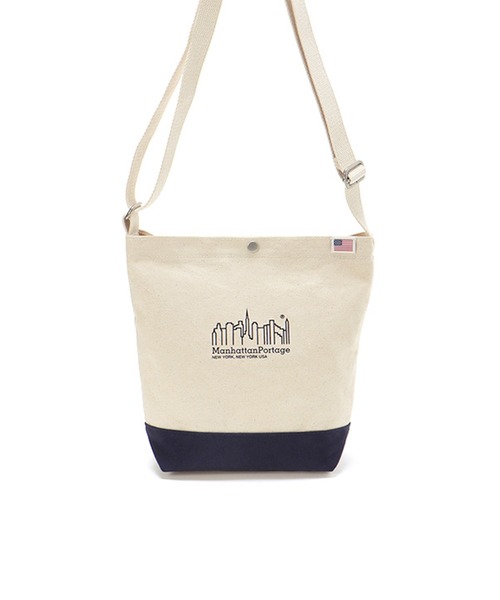 Manhattan Portage(マンハッタンポーテージ)の「North Brother Shoulder Bag Canvas Lite 2022(ショルダーバッグ・メンズ・オレンジ/ネイビー・X-SMALL)」の3枚目の写真