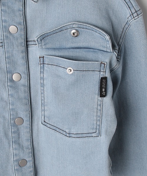 by LOVEiT（バイラビット）の「デニムシャツジャケット（シャツ/ブラウス・キッズ・サックスブルー/ブルー・160cm/150cm/120cm/140cm/130cm）」の7枚目の写真