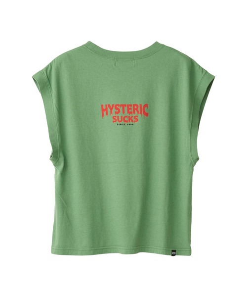 HYSTERIC GLAMOUR(ヒステリックグラマー)の「HYS SUCKS Tシャツ(Tシャツ/カットソー・レディース・ブラック/グリーン/ピンク・FREE)」の4枚目の写真