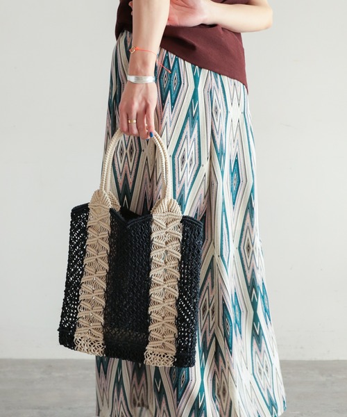 NOMBRE IMPAIR（ノンブルアンペール）の「アナンズ バイカラーコットンメッシュBAG（ハンドバッグ・レディース・ブラウン/ブラック・FREE）」の2枚目の写真