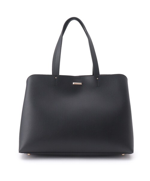 DRESKIP(ドレスキップ)の「◆【フォーマル/入卒】一枚皮風あおりポケットト-ト(トートバッグ・レディース・グレー/ブラック/イエロー系・00)」の1枚目の写真