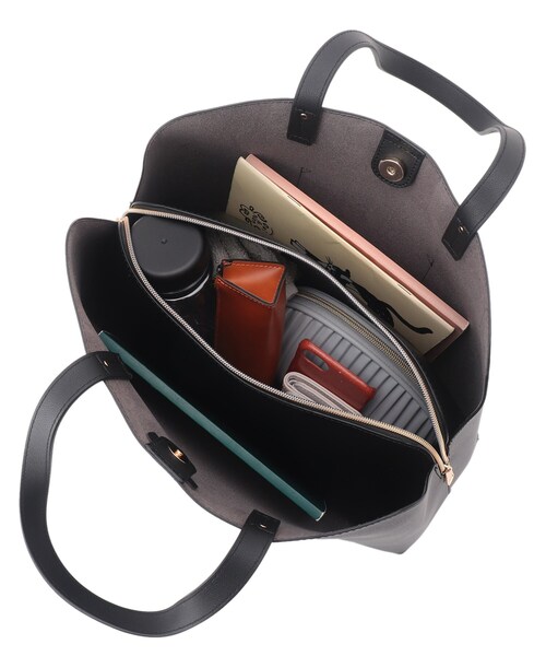 DRESKIP(ドレスキップ)の「◆【フォーマル/入卒】一枚皮風あおりポケットト-ト(トートバッグ・レディース・グレー/ブラック/イエロー系・00)」の10枚目の写真