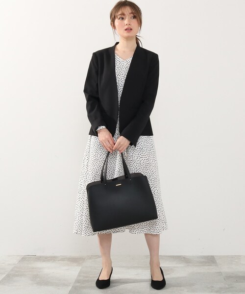 DRESKIP(ドレスキップ)の「◆【フォーマル/入卒】一枚皮風あおりポケットト-ト(トートバッグ・レディース・グレー/ブラック/イエロー系・00)」の14枚目の写真