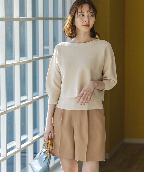 Andemiu（アンデミュウ）の「タンタケ＊タンク２セット273165（アンサンブル・レディース・ベージュ/ブルー/ピンク・FREE）」の8枚目の写真