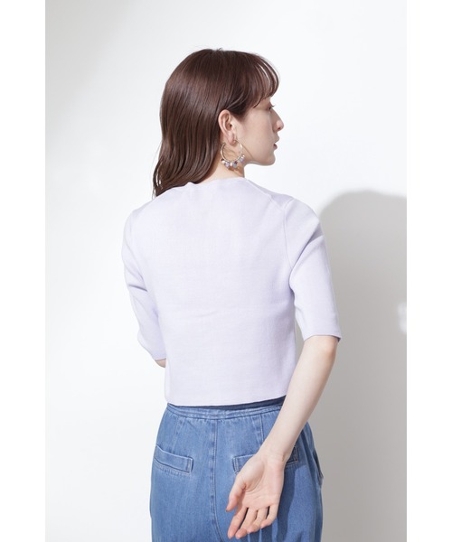 JILL STUART（ジルスチュアート）の「◆プチエンブロイダリーニット（カーディガン/ボレロ・レディース・ホワイト/パープル・FREE）」の7枚目の写真
