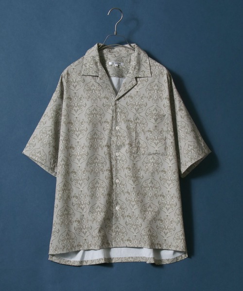 ANPAS（アンパス）の「Total Pattern Print Oversize Open Collar Shirt/総柄プリント オーバーサイズ オープンカラーシャツ（シャツ/ブラウス・メンズ・ホワイト/ブラック/ベージュ/ブルー/マルチ/ブラック系その他・M/L）」の5枚目の写真