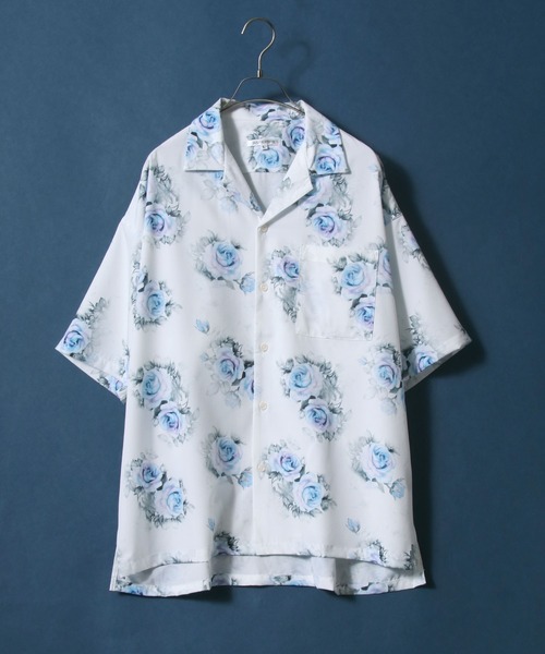 ANPAS（アンパス）の「Total Pattern Print Oversize Open Collar Shirt/総柄プリント オーバーサイズ オープンカラーシャツ（シャツ/ブラウス・メンズ・ホワイト/ブラック/ベージュ/ブルー/マルチ/ブラック系その他・M/L）」の2枚目の写真