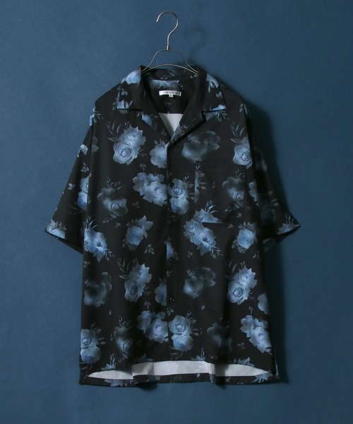 ANPAS（アンパス）の「Total Pattern Print Oversize Open Collar Shirt/総柄プリント オーバーサイズ オープンカラーシャツ（シャツ/ブラウス・メンズ・ホワイト/ブラック/ベージュ/ブルー/マルチ/ブラック系その他・M/L）」の3枚目の写真