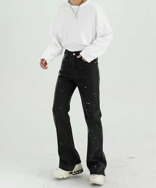WESTBOY(ウエストボーイ)の「【WB ORIGINALS】Flare Jeans in Painted Denim WO22S2PT09(デニムパンツ・メンズ・ブラック・L/M/XL)」の3枚目の写真