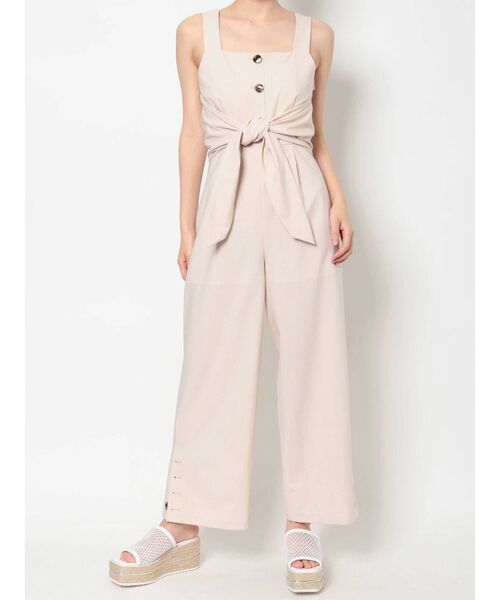 MURUA（ムルーア）の「リボンボタンロンパース（つなぎ/オールインワン・レディース・ブラック/カーキ/アイボリー・1/2）」の7枚目の写真