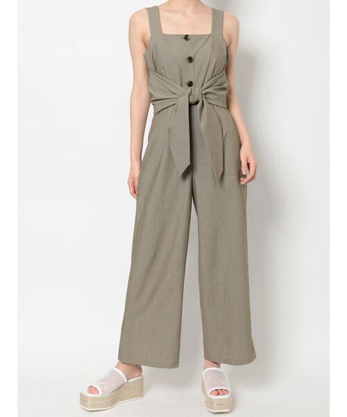 MURUA（ムルーア）の「リボンボタンロンパース（つなぎ/オールインワン・レディース・ブラック/カーキ/アイボリー・1/2）」の17枚目の写真