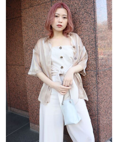 MURUA（ムルーア）の「リボンボタンロンパース（つなぎ/オールインワン・レディース・ブラック/カーキ/アイボリー・1/2）」の21枚目の写真