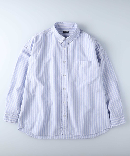 BACK NUMBER（バックナンバー）の「【BACK NUMBER】ビッグシルエットストライプオックスフォードシャツ（シャツ/ブラウス・メンズ・ホワイト×ネイビー/サックスブルー・M/L/S）」の11枚目の写真
