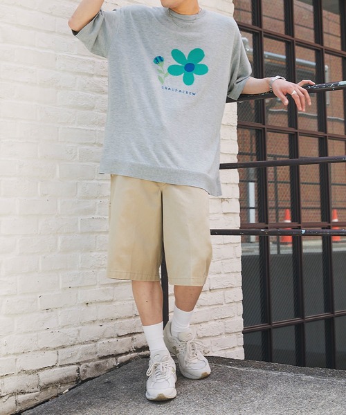 Snap club(スナップクラブ)の「【Snap club】フラワージャガード サマーニット/半袖ニット(ニット/セーター・メンズ・ライトグレー/ブルー/ダークネイビー・M/L)」の15枚目の写真