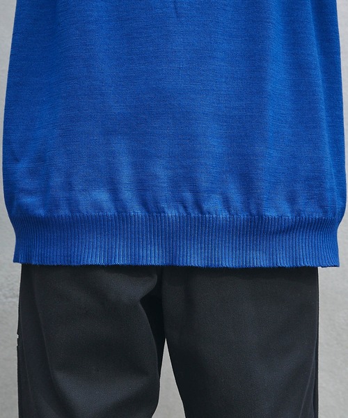 Snap club(スナップクラブ)の「【Snap club】フラワージャガード サマーニット/半袖ニット(ニット/セーター・メンズ・ライトグレー/ブルー/ダークネイビー・M/L)」の20枚目の写真