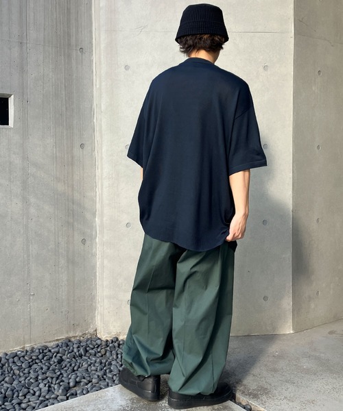 Snap club(スナップクラブ)の「【Snap club】フラワージャガード サマーニット/半袖ニット(ニット/セーター・メンズ・ライトグレー/ブルー/ダークネイビー・M/L)」の21枚目の写真