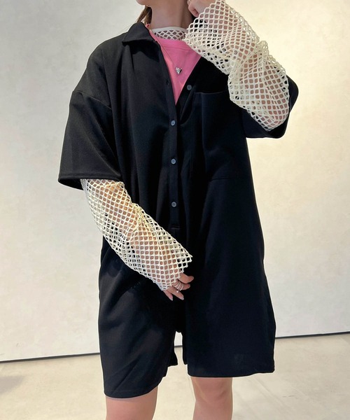 Birthday room（バースデイルーム）の「半袖オールインワン（サロペット/オーバーオール・レディース・ブラック・FREE）」の4枚目の写真