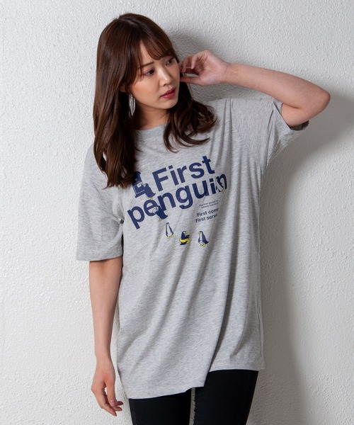 GGD SELECT(ジージーディー セレクト)の「アニマル柄プリントTシャツ(Tシャツ/カットソー・レディース・ネイビー/イエロー/ホワイト系その他/ブラック系その他2/ブラック/グリーン/ピンク/ホワイト/ブラック系その他/サックスブルー/ブルー/オリーブ・L/M/LL)」の3枚目の写真