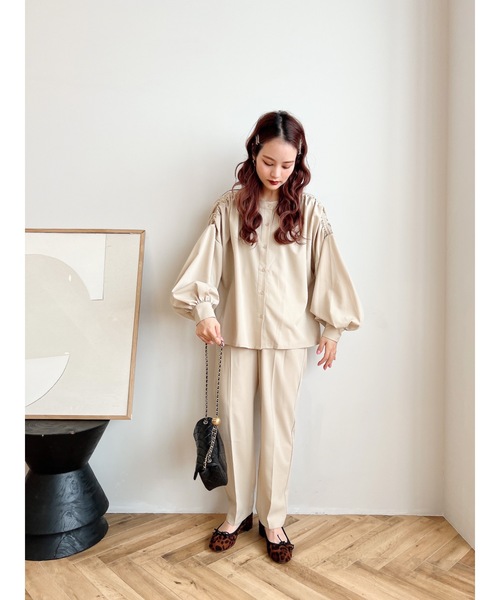 JUMELLE（ジュメロ）の「ボウタイ２ｗａｙブラウス（シャツ/ブラウス・レディース・グレー/ベージュ・FREE）」の14枚目の写真