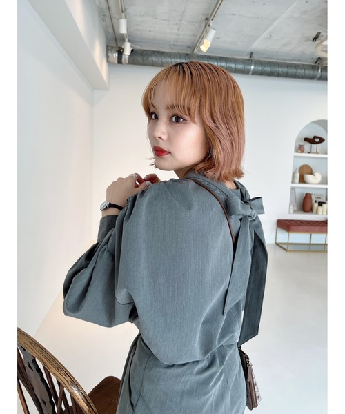 JUMELLE（ジュメロ）の「ボウタイ２ｗａｙブラウス（シャツ/ブラウス・レディース・グレー/ベージュ・FREE）」の11枚目の写真