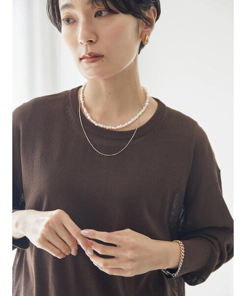 AMERICAN HOLIC(アメリカンホリック)の「SET シアーニットプルオーバー+ニットタンク(ニット/セーター・レディース・ブラウン/ブラック/アイボリー・M/L)」の4枚目の写真