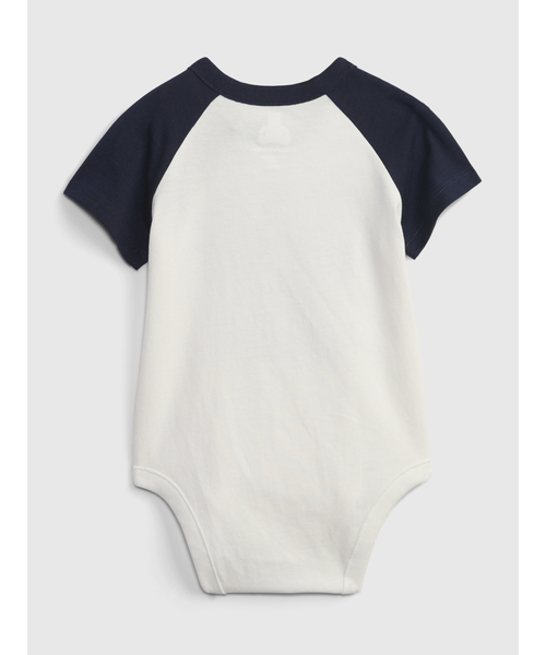 GAP（ギャップ）の「GAPロゴ ラグランボディシャツ（ロンパース・キッズ・ホワイト・6-12M/12-18M/3-6M/18-24M/0-3M）」の3枚目の写真
