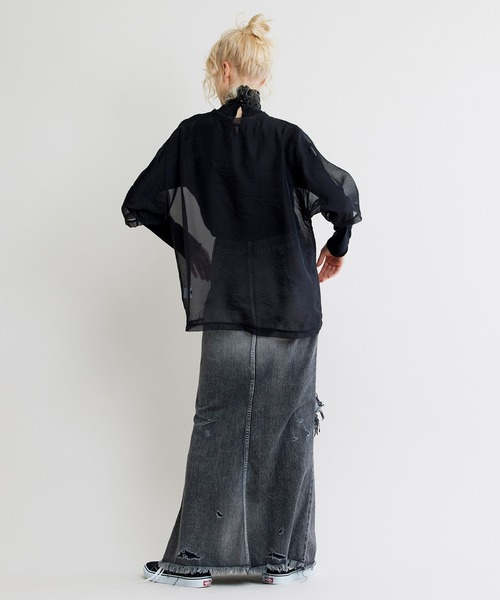 NOISE MAKER（ノイズメーカー）の「シアープルオーバー（Tシャツ/カットソー・レディース・ブラック/ベージュ・FREE）」の18枚目の写真