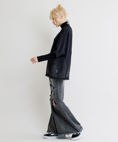 NOISE MAKER（ノイズメーカー）の「シアープルオーバー（Tシャツ/カットソー・レディース・ブラック/ベージュ・FREE）」の17枚目の写真