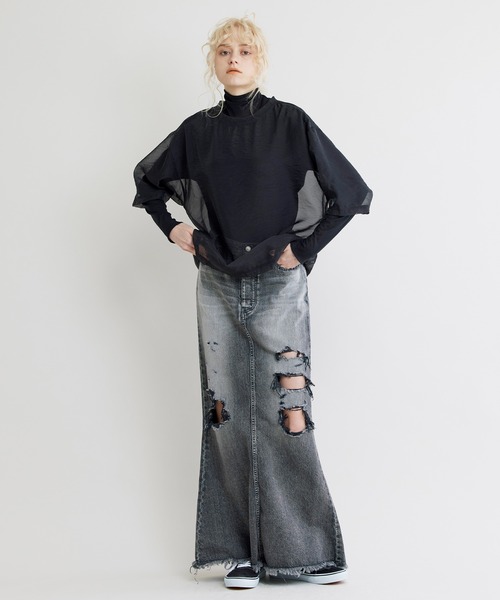 NOISE MAKER（ノイズメーカー）の「シアープルオーバー（Tシャツ/カットソー・レディース・ブラック/ベージュ・FREE）」の15枚目の写真