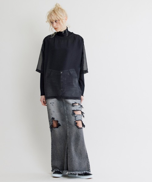 NOISE MAKER（ノイズメーカー）の「シアープルオーバー（Tシャツ/カットソー・レディース・ブラック/ベージュ・FREE）」の14枚目の写真