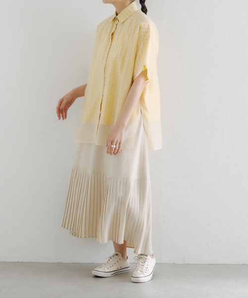 ear PAPILLONNER(イアパピヨネ)の「【SUM1 STYLE(スミ スタイル)】アンダープリーツスカート(スカート・レディース・ブラック/サックスブルー/アイボリー・FREE)」の20枚目の写真