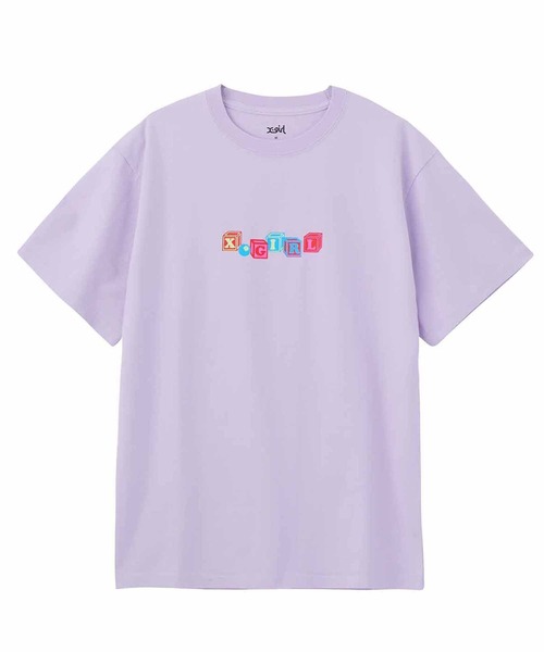 X-girl（エックスガール）の「TOY BLOCK LOGO S/S TEE/ブランドロゴ/ネオンカラー ロゴTシャツ（Tシャツ/カットソー・レディース・ホワイト/ブラック/ライトパープル・S/M/L/XL）」の16枚目の写真