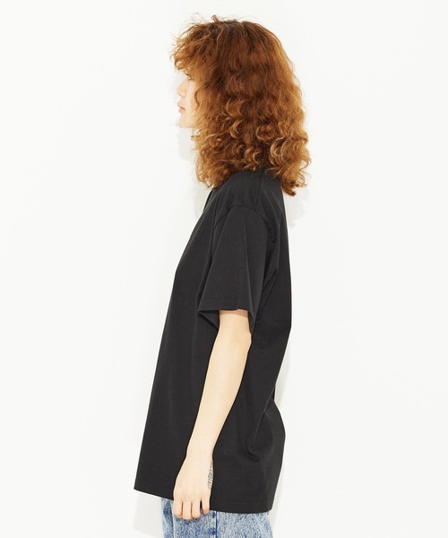 X-girl（エックスガール）の「TOY BLOCK LOGO S/S TEE/ブランドロゴ/ネオンカラー ロゴTシャツ（Tシャツ/カットソー・レディース・ホワイト/ブラック/ライトパープル・S/M/L/XL）」の18枚目の写真