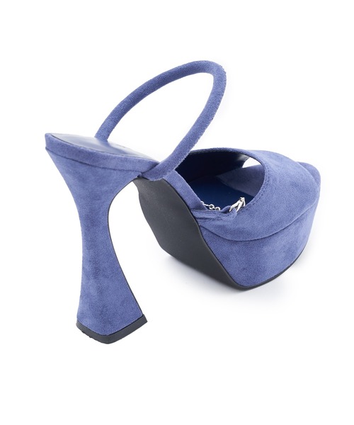 SPIRALGIRL（スパイラルガール）の「アンクルチェーンスウェードGossipサンダル（サンダル・レディース・ブラック/ベージュ/ブルー・MEDIUM/LARGE）」の20枚目の写真